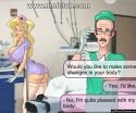 Booty nurse shows her boobs to a horny doctor